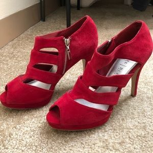 White House Black Market Red Suede Heels